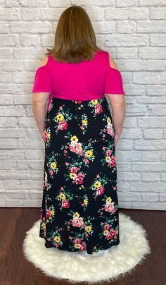 This item is available for local pick up from Magnolia, TX or select a shipping option and have it shipped directly to you. Spend over $99 and shipping is on me! How cute is the cold shoulder floral print maxi dress? The top is pink, while the bottom is a bold floral print on a black background. This dress is half lined so no see through. It features a side bow detail. The waist has elastic so there is stretch. This dress is going to be a great addition to your wardrobe for the coming seasons! 9 Pink Off-shoulder Casual Maxi Dress, Casual Pink Off-shoulder Maxi Dress, Pink Off-shoulder Maxi Dress With Floral Print, Off-shoulder Pink Floral Print Maxi Dress, Pink Off-shoulder Maxi Dress For Day Out, Bold Floral Print, Spandex Top, Floral Print Maxi Dress, Floral Print Maxi