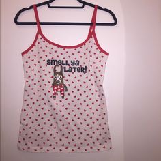 Varmints In Undergarments Heart Print Tank Top. New Without Tagssuper Cute And Funny! Size Large