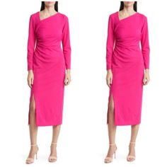 Brand : Anne Klein Size : Xl Sleeve 24” Shoulder 17” Bust Pit To Pit 23” Waist 38” Length 50” Color : Hot Pink Material : Polyester Elastane Condition : New $129 Asymmetric Neck Long Sleeve Stretch Unlined Slit Front Back Zipper 2221/249 Style 10884577 Tag Colorful Retro Funky Fun Style Fashion Aesthetic Hippie 70s Bright Patters Music Edm Coachella Musicfestival Party Xmas New Year Events Occasion Blogger Fav Fashion Tiktok Instagram Wedding Guest Event Evening Occasion Hippie 70s, Fashion Tiktok, Anne Klein Dress, Instagram Wedding, Amaranth, Fun Style, Fashion Aesthetic, Anne Klein, Music Festival