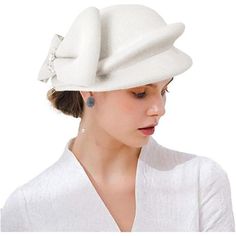 100% Wool, Except Accessories. Size: Circumference 22" -22.5 ", Height 3.9", One Size Fits Most Women, A Small Drawstring Inside The Brim Can Be Customized To Fit You. Easy To Put On, Charming Wool Beret. Light And Cute, It Won't Feel Heavy To Wear, You'll Become Charming, And You'll Get Lots Of Compliments When You Wear It. White Church Hats, Flowers Bucket, Bucket Hat White, Womens Hats, Wool Beret, Flower Bucket, Pink Beanies, Floral Hat, Bowler Hat