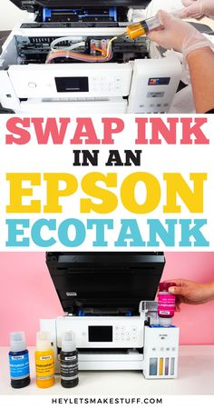 a printer with the words swap ink in an epson ecotank