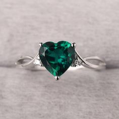 ◆ The ring is handcrafted from sterling silver and decorated with a dazzling 8*8 mm emerald and CZs. It is suitable for engagement/anniversary/daily occasion. ◆ Production Description: Main stone Type: Lab Emerald Main Stone Shape: Heart Cut Main Stone Size: 8*8 mm(1.59ct) Side stone: CZ Metal: 925 Sterling silver - Other options available in the drop down menu ◆ Customization: √Free for Add Engraving √Other Metal Type Available √Other Gemstones & Shapes Available √Personalization Requests Avail Fine Jewelry Green Heart Ring For May Birthstone, Green Heart Ring For May Birthstone, Fine Jewelry Style, Green Diamond Heart Cut Ring, Heart Cut Diamond Emerald Ring For Wedding, Green Heart Ring For May Birthstone, Sterling Silver Emerald Ring With Halo For Promise, Promise Cubic Zirconia Emerald Birthstone Ring, Diamond Ring With Accent Stones For Proposal, Green Heart-shaped Ring For May Birthstone