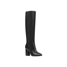 Black Nine West Leather Tall Round Heel Oval Toe Boots Oval Toe. Opens According To The Leg With Side Elastics. Round Heels. Closed Toe Winter Workwear Boots, Faux Leather Workwear Boots With Round Toe, Winter Workwear Boots With Closed Toe, Winter Workwear Closed Toe Boots, Stacked Heel Almond Toe Boots For Workwear, Business Boots With Rubber Heel Cap And Pointed Toe, Workwear Boots With Rubber Heel Cap And Round Toe, Faux Leather Almond Toe Boots For Business, Almond Toe Faux Leather Business Boots