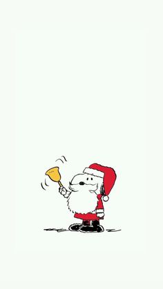 a drawing of santa clause holding a piece of food in his hand and wearing a red hat