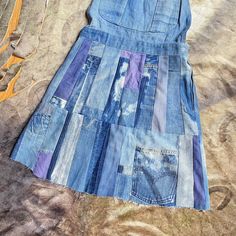 "Amazing vtg 60s Lee Riders patchwork denim overall mini dress sz small ✨ the bust is free, waist 25\"-26\", hip 36\", length 36\" 🦋 a true vtg gem 💎 taking offers 💎" Vintage Denim Overalls With Patchwork, Fitted Medium Wash Patchwork Denim Dress, Vintage Cotton Patchwork Overalls, Fitted Medium Wash Denim Dress With Patchwork, Retro Cotton Denim Dress With Pockets, Vintage Cotton Denim Mini Dress, Vintage Mini Length Denim Dress, Vintage Cotton Overalls, Upcycled, Retro Blue Cotton Shortalls