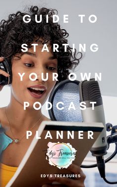 a woman talking on the phone while holding a book in front of her head and microphone