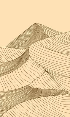 A drawing of a desert with a mountain range in the background. Mountain Ranges Drawing, Desert Line Drawing, Sand Illustrations, Mountain Range Drawing, Mountain Graphic Design, Desert Vector, Desert Waves, Graphic Mountain