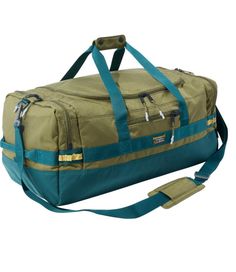 Built with incredibly rugged 1000D Cordura nylon, our tough-as-nails duffle is ready for any adventure. 100% nylon. Rugged, 1000-denier Cordura nylon repels water and resists abrasion. Durable nylon lining with L.L.Bean-exclusive print. U-shaped zipper for easy access to large main compartment. Two handy side pockets for storing smaller items. Internal mesh pockets keep small items organized. Front zippered pocket. Padded shoulder strap and handle wrap. Imported. Nylon Duffle Bag For Outdoor Activities, Sporty Green Outdoor Duffle Bag, Sporty Green Duffle Bag For Outdoor, Green Sporty Duffle Bag For Outdoor, Khaki Duffle Bag For Outdoor Activities, Functional Khaki Duffle Bag For Outdoor, Adventure Green Nylon Bag, Green Nylon Adventure Bag, Green Nylon Bag For Adventure