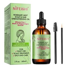 NIFEISHI 100% Natural & Pure Rosemary Essential Oils - Rosemary Oil for Hair Growth, Skin Care, Aromatherapy, Massage 2.02 fl.oz: Rosemary oil has for centuries been known as an effective healing herb. Its heritage can be traced back to the Mediterranean regions, where it has long been used as medicine. Rosemary essential oil amongst other things promotes hair growth when massaged onto the scalp, stimulates blood circulation in the scalp which can be used to grow longer and healthier hair, preve Rosemary Oil For Hair Growth, Hair Strengthening Oil, Organic Hair Oil, Accelerate Hair Growth, Dry Scalp Treatment, Mielle Organics, Thick Hair Growth, Dunner Wordend Haar, Rosemary Oil For Hair