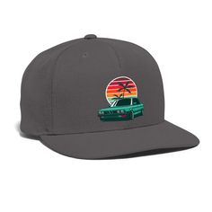 Snapback cap, size adjustable, featuring flat brim with contrasting green underside. 80% acrylic, 20% wool Gray Snapback Visor Hat For Streetwear, Gray Flat Bill Hat For Streetwear, Gray Flat Bill Baseball Cap, Gray Flat Brim Hat For Streetwear, Gray Casual Snapback Hat With Flat Brim, Gray Flat Brim Baseball Cap, Gray Flat Brim Snapback Hat, Gray Flat Cap For Streetwear, Retro Gray Cap Hat