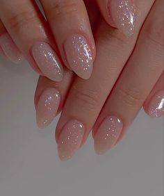 Clear Glitter Nails, Formal Nails, Glittery Nails, Ombre Nail Designs, Soft Nails, Sparkle Nails, Sparkly Nails, Neutral Nails, Bridal Nails