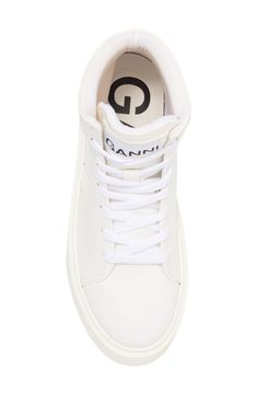 Take your street style up a notch with a high-top sneaker complete with a logo tab on the tongue. Synthetic upper/textile lining/synthetic sole Imported White Sneaker, High Tops, High Top Sneakers, Nordstrom, Street Style, Sneakers