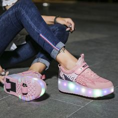 Retractable Roller Skate Shoes, Detachable Roller Skate Shoes, Roller Skate Shoes For Kids, Multicolor Lace-up Skate Shoes With Rubber Sole, Light Up Roller Skates, Skate Boy, Girls Roller Skates, Skate Girl, Light Up Shoes