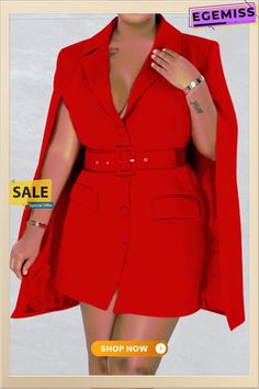 Red Casual Solid Patchwork Turn-back Collar Outerwear Red Summer Outerwear With Pockets, Red V-neck Summer Outerwear, Red Fitted V-neck Outerwear, Red Summer Workwear Outerwear, Red Summer Outerwear For Work, Fitted Red V-neck Outerwear, Stylish Business Outfits, Trendy Blazers, Blazer Outfits For Women