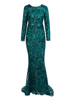 Open Back Geometric Sequins Bodycon Long Sleeved Party Dress LE71058 Click to shop now|Free stable shipping world-wide! Glamorous Long Sleeve Bodycon Wedding Dress, Wedding Bodycon Dress With Sequins, Sequined Fitted Bodycon Dress For Wedding, Fitted Sequin Bodycon Dress For Wedding, Green Fitted Sequin Gown, Formal Sequin Sheath Bodycon Dress, Long Sleeve Bodycon Dress For Wedding Party, Long Sleeve Bodycon Dress For Wedding And Party Season, Green Fitted Party Gown