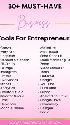 the top 30 must have business tools for enterprises to use in your small business