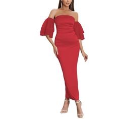 Color/Pattern: Red Approximately 54.9in From Shoulder To Hem 95% Polyester, 5% Spandex Hand Wash Imported Desert Dress, Fringe Skirt, Dress Home, Maxi Dress Evening, Pink Maxi Dress, Vibrant Red, Elegant Dress, Fall Dresses, Modern Woman