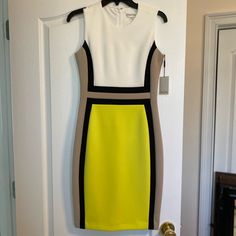 Nwt Size 4 Calvin Klein Dress. Figure Flattering Design Yellow Calvin Klein Dress, 4 Dresses, Calvin Klein Dress, Calvin Klein Dresses, Womens Calvin Klein, Calvin Klein, Size 4, Womens Dresses, Yellow