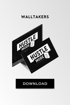 two black and white business cards with the words hustle mode on them