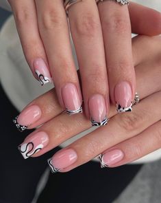 Best Zebra Nails Gallery - davidreed.co Zebra Nails, Wow Nails, French Tip Acrylic Nails, Short Square Acrylic Nails, White Nail