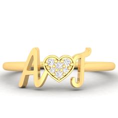 Our Couple Initials Diamond Ring is a beautiful way to keep your special one close to your heart. A must have! 1. Material Details for Couple Ring ✧ Available Material: Gold Plated Sterling Silver / 10K Solid Gold / 14K Solid Gold / 18K Solid Gold ✧ Color Options for Gold Purchase:  Yellow / White / Rose ✧ Color Options for Silver Purchase: Yellow / White ✧ Stone Type for Gold Purchase: Natural Diamond ✧ Stone Type for Silver Purchase: Simulated Diamond 2. Stone Details of Diamond Initial Ring ✧ Stone Type: Diamond ✧ Round 1.40MM: 4 pcs  ✧ Round 1.10MM: 2 pcs  ✧ Diamond Quality: H Color / SI Clarity ✦ Total Diamond CTW: 0.06 3. Shipping & Packaging Details For Two Initial Ring ☐ Dispatches in 4 - 8 business days ☑ Multiple shipping speeds available 4. Returns * Our Custom initial ring is a Yellow Gold Diamond Rings With Initials, Diamond Promise Ring With Initials, Fine Jewelry Diamond Ring With Initials, Personalized Diamond Wedding Ring, Valentine's Day Yellow Gold Brilliant Cut Wedding Ring, Valentine's Day Yellow Gold Hallmarked Diamond Ring, Valentine's Day Yellow Gold Wedding Ring With Brilliant Cut, Hallmarked Yellow Gold Diamond Ring For Valentine's Day, Valentine's Day Hallmarked Yellow Gold Diamond Ring