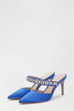 Showcase Blue Summer Jewel Heeled Mule Summer Mules, Jeweled Heels, Going Out Looks, Heeled Mule, Quick Delivery, Dorothy Perkins, Mule, Designer Shoes, Classic Style