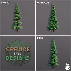 Minecraft spruce tree designs Minecraft Spruce Tree, Minecraft Tree, Minecraft Building Guide, Minecraft Create, Rumah Minecraft Sederhana, Minecraft Structures, Minecraft Banner Designs, Bangunan Minecraft, Cool Minecraft Creations