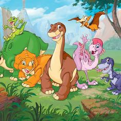 the land before time cartoon with many different animals