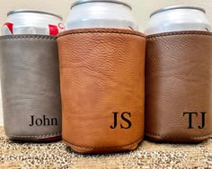 Awesome Personalized Can Cooler! Laser Engraved with the names or initials you add! Perfect Gift for Groomsmen, Bachelor Parties, or Christmas gifts! Engraved Groomsmen Gifts, Groomsmen Boxes, Wedding Beer, Favors For Wedding, Beer Can Holder, Bachelor Party Favors, Groomsmen Proposal Gifts, Groomsmen Gifts Unique, Groomsmen Proposals