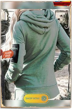 Women Long Sleeves Casual Sweatshirt Casual Solid Color Crew Neck Hoodie, Hooded Tops For Outdoor Fall Season, Casual Solid Color Tops For Outdoor, Casual Hoodie With Crew Neck, Casual Tops For Outdoor, Sporty Solid Color Sweatshirt For Fall, Sporty Solid Color Winter Tops, Spring Hoodie Top With Pockets, Solid Color Hooded Leisure Tops