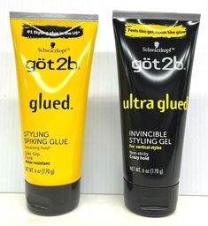 Schwarzkopf Got2b Styling Gel 6 oz (Original Glued / Ultra Glued) Product Description:     * Got2b Original Glued Styling Spiking Glue ( Water-resistant)     Create Spiker Styles! It's for hair that ain't goin' nowhere.     Plus through hair to put it in place. Twist tips into stand-up straight spikes or haphazardly distribute     all over for that unstructured, messy look!  Delivers hold so strong (it's wind-tunnel tested)     your style will last until your next shampoo.  And of course, (we wo Got To Be Glued Hair Gel, Products For 4c Natural Hair, Hair Products Growth, Amazon Hair Products, Got2b Gel, Got 2b Glued, Mens Hair Products, Hair Products Aesthetic, Products For Low Porosity Hair