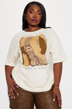 Available In Khaki. T-Shirt Crew Neck Short Sleeve "Shades Of Beauty" Verbiage Front Screen Disclaimer: Due To The Printing Process A Difference In Saturation May Occur. Each Garment Is Unique. Print Placement Will Vary. 100% Cotton Imported | Shades Of Beauty Graphic Tee Shirt in Khaki size XS by Fashion Nova Casual Beige Graphic Print Shirt, Casual Beige Shirt With Graphic Print, Beige Printed Cotton Tops, Casual Beige Printed Top, Printed Beige Cotton Tops, Beige Short Sleeve Top With Graphic Print, Beige Graphic Print Shirt For Summer, Beige Relaxed Fit Top With Graphic Print, Beige Shirt With Graphic Print For Summer