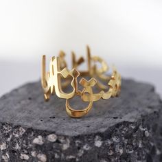 Our jewelry is always long lasting, beautiful, and of the highest quality. Our Persian (Farsi) and Arabic items are classic, unique pieces that are worth the investment. Personalize your ring with this beautiful writing. We are happy to translate for you and we can't wait for you to fall in love with your very own piece.DETAILS- Crafted with pure sterling silver and optional gold-plating OR pure solid gold- Due to different finger sizes, each ring may vary slightly from photos.- Made in New York Custom Name White Gold Jewelry For Promise, Round Custom Name Jewelry For Promise, Custom Name Round Jewelry For Promise, Unique Yellow Gold Engraved Ring, Elegant Silver Nameplate Ring, Custom Name Yellow Gold Ring, Unique Engraved Yellow Gold Ring, Promise Nameplate Jewelry, Promise Nameplate Jewelry With Name