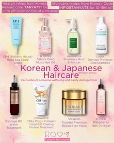 ⬇️ Here are my favourite haircare products from Korean and Japanese brands. All these are available at Yesstyle, Stylevana or Amazon. ✔️ Yesstyle — reward code TANYATS1 works on top of coupons even, and gives extra 2-5% ✔️ Stylevana — 10-15% off with code INF105TANYATS Tip: order only the items “in stock - ready to ship within 24 hours”, in this case the package arrives in 2 weeks max from Korea. And here are the short products’ reviews: ▫️ CP-1 (Esthetic House) Head Spa Scalp Scale... Best Korean Hair Care Products, Best Korean Hair Products, Korean Haircare Products, Korean Hair Care Products, Best Japanese Hair Products, Japanese Haircare Products, Korean Hair Products, Korean Haircare