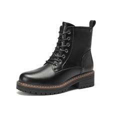 PRICES MAY VARY. 👉Classical Design: Premium and exude synthetic leather upper with stylish black nickel button&eyelets, classical round wax band shoelaces,and the easy take on and pull off side zipper design make this boots more elegant and stylish,lets it never out of time. 👉Breathable and comfort: Super well made skin-friendly towel textile lining and curve memory foam gives unique sense of comfort, and the waterproof leather prevents the water seeping into the boots that keeps our feet feel Low Black Boots, Womens Black Combat Boots, Booties For Women, Creative Shoes, Dress Jeans, Classical Design, Black Combat Boots, Zipper Boots, Hiking Pants