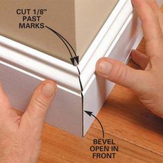 How to cut perfect trim for moldings! Trim On Doors, Base Moulding, Diy Molding