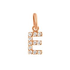 Gigi Clozeau - Lucky Letter E Diamond Pendant, Rose Gold Letter A Pendant, Letter E, Skagen, Letter A, Thomas Sabo, Letter Pendants, Daniel Wellington, Diamond Pendant, Or Rose