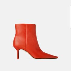 New With Tag High Heel Ankle Boots, Zara Leather, Heel Ankle Boots, High Heel Boots Ankle, Leather High Heels, Zara Shoes, Heeled Ankle Boots, Shoes Heels Boots, High Heel