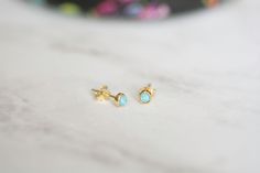 Blue Opal Earrings, Opal Stud Earrings, Earrings Opal, Turquoise Stud Earrings, Dainty Studs, Opal Earrings Stud, Opal Studs, Small Earrings Studs, October Birthstone