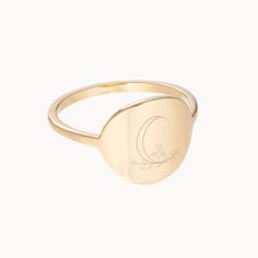 Our timeless Personalized Signet Ring with a romantic floral twist. Choose from a beautiful array of delicate hand-drawn floral letters, numbers or symbols and celebrate the interweaved nature of life. Personalise with names or dates on the inside for a sentimental touch.18K Champagne Gold Plated or 925 Sterling SilverHand engraved in our Paris workshopSent with love in a complimentary gift boxAny slight variations in lettering depth, spacing and alignment from the examples shown are part of the Adjustable Initial Ring With Engraving For Wedding, Wedding Adjustable Stamped Signet Ring, Adjustable Engraved Initial Ring For Wedding, Elegant Engraved Ring For Gift, Elegant Engraved Wedding Ring, Elegant Adjustable Engraved Ring As Personalized Gift, Elegant Adjustable Engraved Ring For Personalized Gift, Elegant Engravable Initial Ring For Personalized Gift, Elegant Adjustable Engraved Ring For Mother's Day