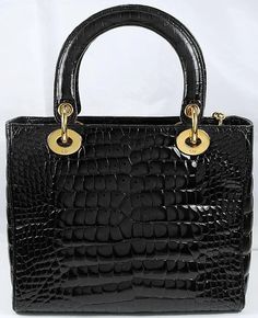 Luxury Crocodile Pattern Shoulder Bag, Formal Black Crocodile Pattern Shoulder Bag, Luxury Evening Bag With Crocodile Pattern, Luxury Black Bags With Crocodile Pattern, Luxury Crocodile Pattern Shoulder Bag For Formal Events, Luxury Crocodile Pattern Shoulder Bag For Formal Occasions, Designer Black Crocodile Pattern Bag, Luxury Black Crocodile Pattern Bag, Designer Black Shoulder Bag With Crocodile Pattern