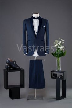 Jas Korea, Armani Suits For Men, Jas Pria Wedding, Fall Wedding Groom, Wedding Suits Men Blue, Mens Fashion Suits Formal, Designer Tuxedo, Present For Groom, Armani Suit