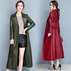 Top Rated Real Leather Jacket Womens Double Breasted Lapel Belted Slim Trench Coat M-7XL, New women's Coats Jackets Real Leather Jacket, Basic Jackets, Leather Jackets Women, Women's Coats & Jackets, Women's Coats, New Woman, Top Rated, Real Leather, Double Breasted