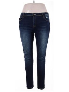 Kensie Jeans Size: 14 Blue Bottoms - used. 1% Spandex, 99% Cotton, Dark Wash, Solid, Cropped, Mid/Reg Rise | Kensie Jeans - Mid/Reg Rise: Blue Bottoms - Size 14 Kensie Jeans, Blue Jeans, Womens Bottoms, Jeans Size, Women Handbags, Spandex, Handbags, Blue, Clothes