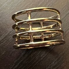 Express Fake Gold Cage Ring, Never Worn, New Without Tags And In Perfect Condition. Includes Express Dust Bag. Gold Metal Rings For Spring, Cage Ring, Womens Jewelry Rings, Dust Bag, Women Jewelry, Tags, Ring, Gold, Women Shopping