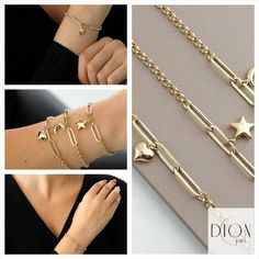 🐕 Big deals! 14k Gold Rolo Link & Paperclip Bracelet w/ Star Charm | Double Chain Handmade Dainty Bracelet, Everyday Fine Jewelry, Christmas Gift for Her only at $286.00 Hurry. #HandmadeBracelet #14kGoldBracelet #EverydayJewelry #DoubleGoldChain #PaperclipBracelet #DaintyBracelet #RoloGoldBracelet #ChristmasGift #FineJewelry #GoldStarCharm Elegant Everyday Bracelets With Star Charm, Gift Chain Bracelet With Star Charm, Paperclip Bracelet, Dainty Bracelet, Christmas Gift For Her, Jewelry Christmas, Double Chain, Dainty Bracelets, Christmas Gifts For Her