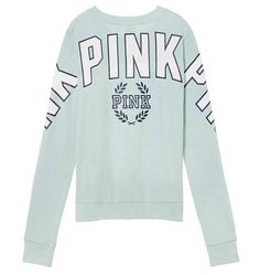 Victoria's Secret Pink Logo Campus Crew Sweatshirt Light Mint Blue New with tag 60% Cotton 40% Polyester Campus Sweatshirt Soft Fleece Oversize Fit Crew Neck Long Sleeve SORRY, WE DO NOT SHIP INTERNATIONAL !!! Payment must be made within 3 days after Auction end Thank you Shipping Information US Shipping only : Shipping will be made by USPS First Class or Priority Mail, whichever is aprropriate according to the weight for inside of United States. Insurance: Optional at buyer's request. Multiple Stretch Tops By Victoria's Secret, Pink Sweatshirt Men, Pink Sweatshirt Outfit, Pink Outfits Victoria Secret, Victoria Secret Pink Logo, Logo M, Victoria Secret Pink Sweatshirts, Victoria Secret Outfits, Sweatshirt Fabric