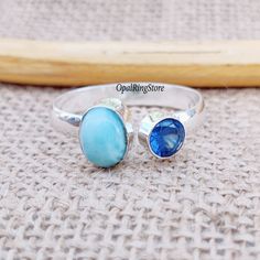 Welcome To Opal Ring Store PRODUCT DESCRIPTION Sterling Silver Ring Gemstone- Larimar,Blue Topaz Gemstone Ring, 925 Sterling Silver Ring, Anniversary Ring, Handmade Ring, Promise Ring, Wedding Ring Beautiful Gift Ring Material - 925 Sterling silver Brand - Handmade Ring Size - All Size - Click Here to visit my page :- https://www.etsy.com/your/shops/opalringstore/tools/listings?ref=seller-platform-mcnav Measurements and weight are close to approximations. I gladly accept CUSTOM ORDER if any, Con Adjustable Blue Topaz Rings For Anniversary, Adjustable Topaz Ring For Anniversary, Stamped 925 Blue Topaz Round Rings, Wedding Larimar Gemstone Rings, Adjustable Blue Topaz Round Ring, Earth Healing, Blue Topaz Gemstone, Silver Style, Throat Chakra