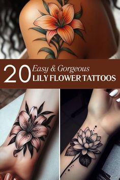 Tattoo Lillies, Lily Tattoos For Women, Lilly Tattoo Design, Stargazer Lily Tattoo, Lilly Flower Tattoo, Tattoo Lily, Tattoos Feminine, Lilly Tattoo, Tiger Lily Tattoos