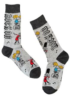 Brand New NICKELODEON HEY ARNOLD MEN’S CREW SOCKS SHOE SIZE 6-12 WITH ARNOLD, GEEALD JOHANNSEN, Says ‘ROCK ON’ 97% Polyester, 3% Spandex Centric Brand Hey Arnold, Musical Notes, Musical Note, Rock On, Novelty Socks, S Crew, Sock Shoes, Nickelodeon, Crew Socks